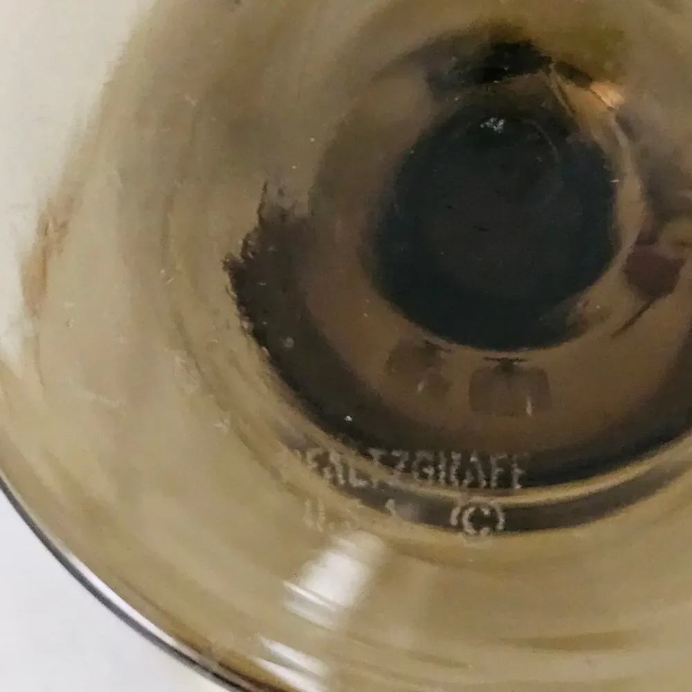 Vintage Pfaltzgraff Wine Glasses 12 oz. VILLAGE Tawny Brown 3- (1970s)